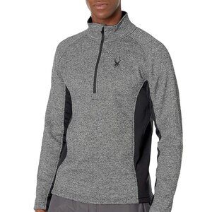 Spyder men's outbound half zip pullover gray and black, LARGE